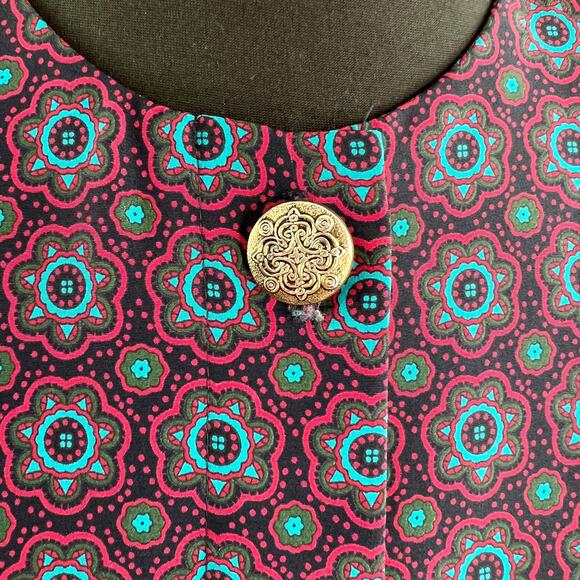 VINTAGE Leslie Fay Pink Floral Button-Up Longline Jacket Blazer VTG 8 Petite USA - Picture 7 of 10